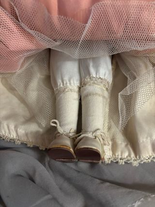 Bambola in porcellana - Abito Rosa/panna