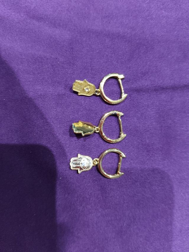Pendientes plata , mano de Fátima