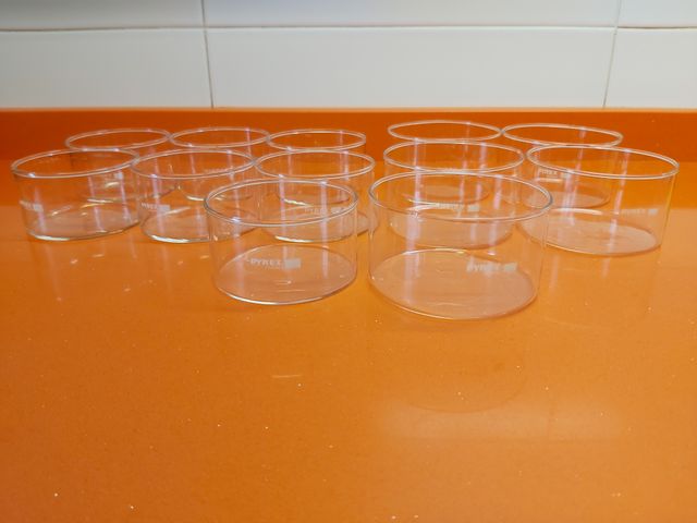 12 moldes de cristal Pyrex