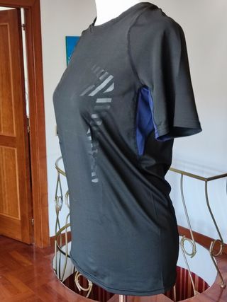 Maglietta uomo sportiva nera e blu. AMZ Sport. L