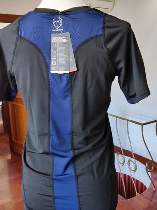 Maglietta uomo sportiva nera e blu. AMZ Sport. L