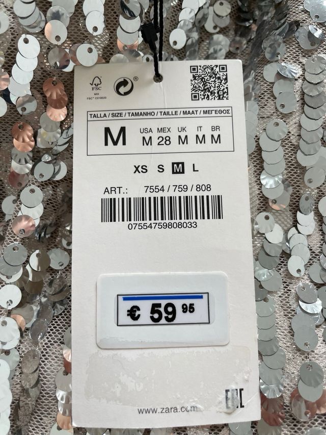 Falda lentejuelas Zara tM