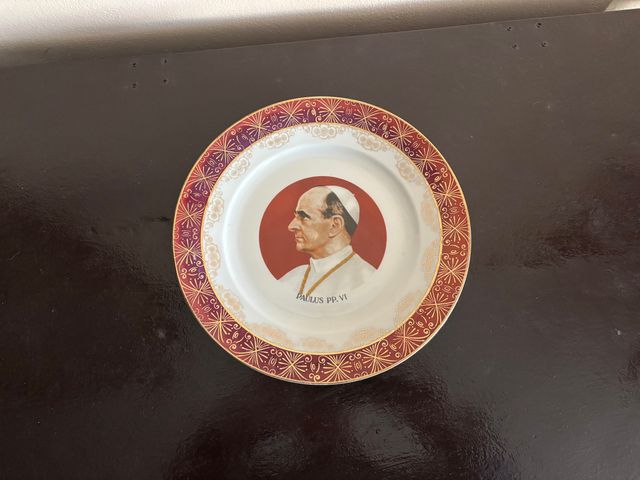 Piatto Porcellana Papa Paolo VI