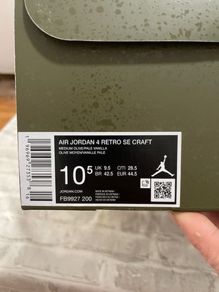 NINE AIR JORDAN 4 RETRO SE CRAFT
