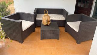 Set sofa 2 butacas y mesa
