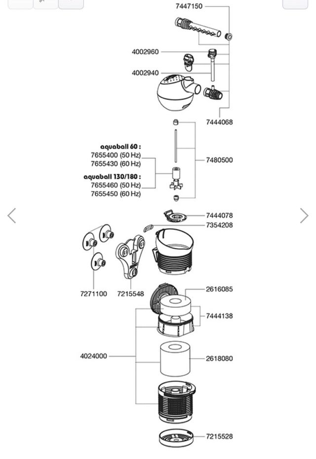 Filtro acuario interior EHEIM AQUABALL 130