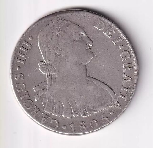 CARLOS IIII 1805 8 REALES LIMA JP. PLATA