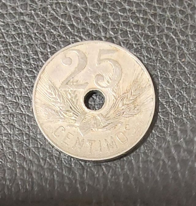 MONEDA DE 25 CÉNTIMOS DEL AÑO 1927