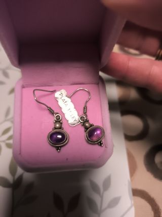 Pendientes de plata Morados