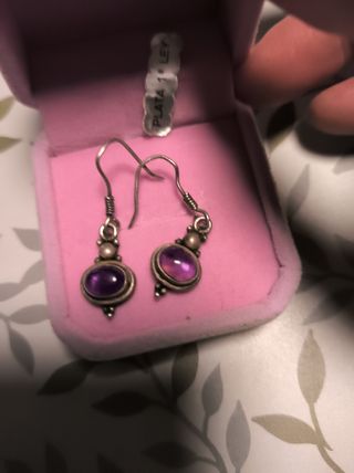 Pendientes de plata Morados