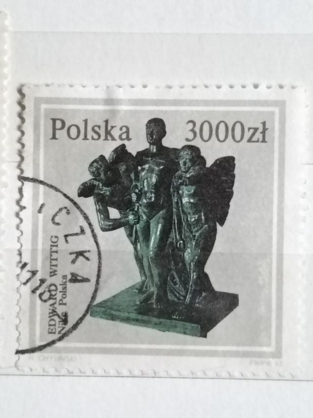 Francobolli Polonia scultura - Sellos