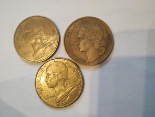 6 monete in franchi francesi più omaggio