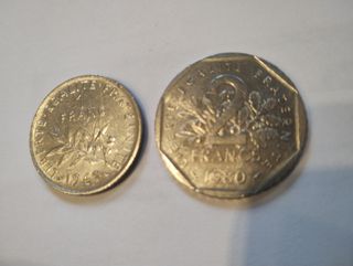 6 monete in franchi francesi più omaggio