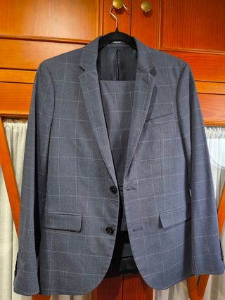Traje Chaqueta cuadros Mango talla M