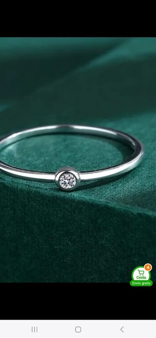 Anillo plata ley circonitas