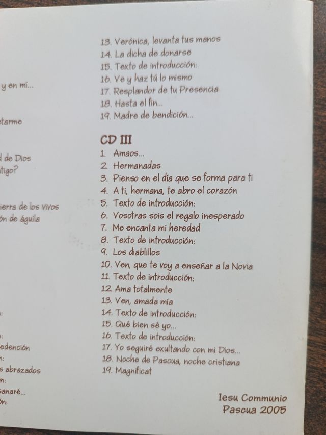 CDs IeSo Comunión. Música religiosa