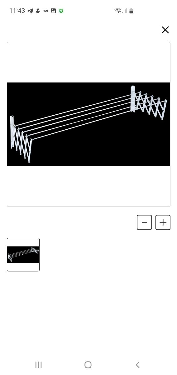 Tendedero de pared de acero en blanco