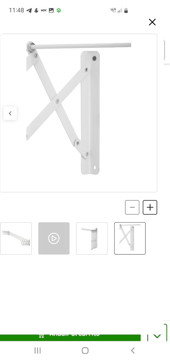 Tendedero de pared de acero en blanco