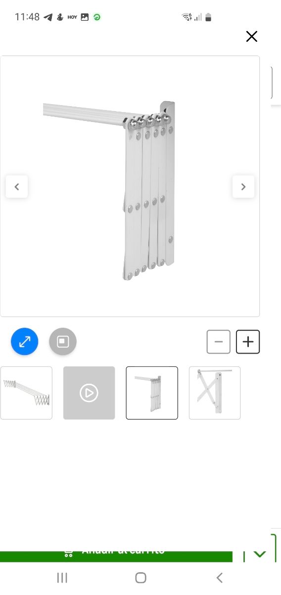 Tendedero de pared de acero en blanco