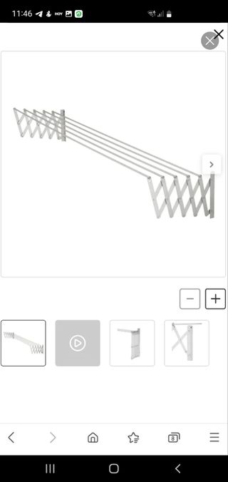 Tendedero de pared de acero en blanco