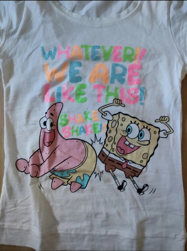 Camiseta pijama.Bob esponja y Patricio