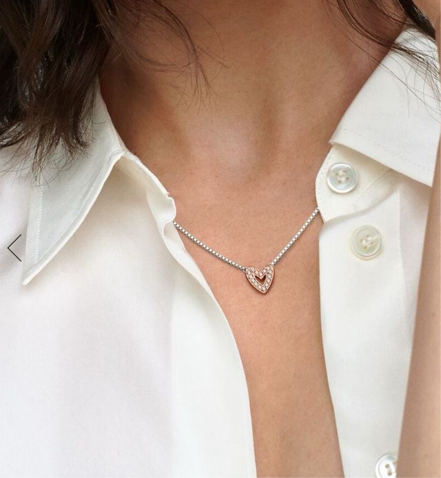 Pandora collar corazón brillante
