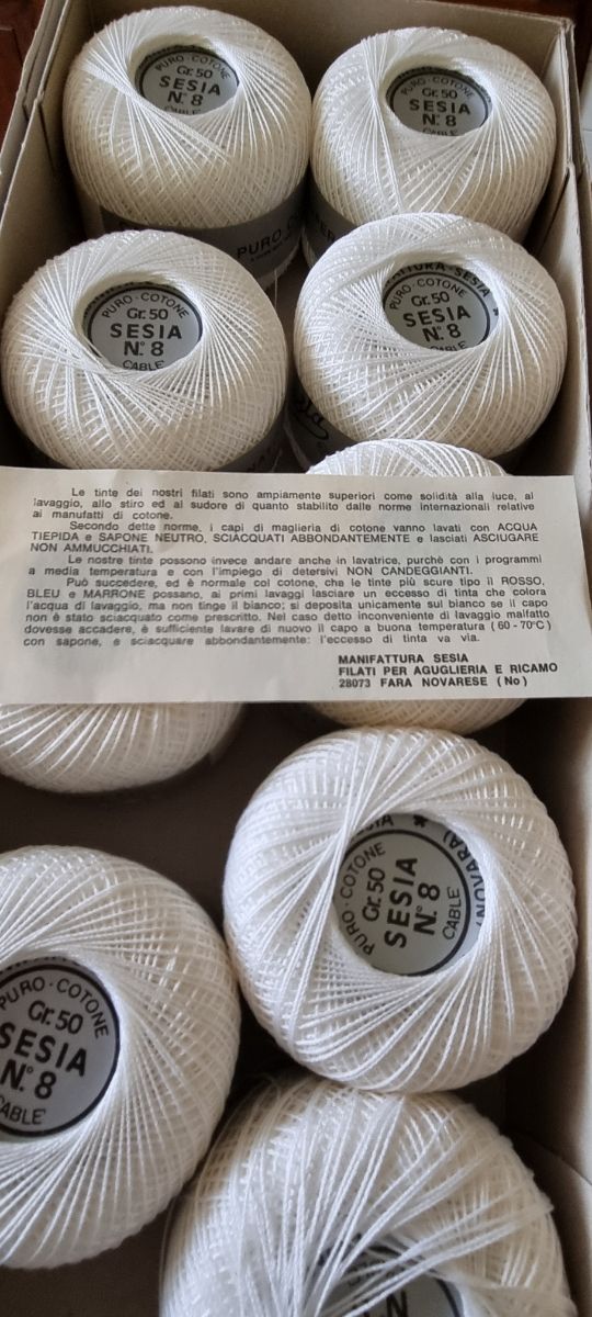 N. 8 scatole cotone cablé Sesia bianco