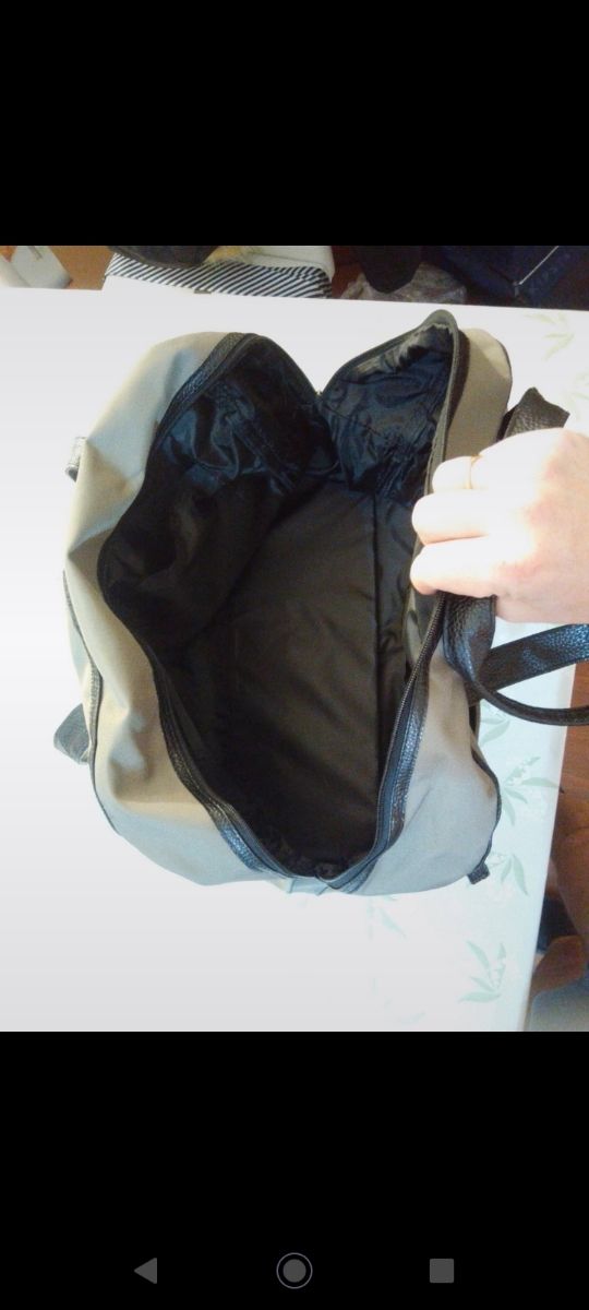 Borsa da viaggio grande, tessuto, verde