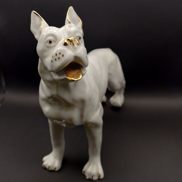 Cane boxer in porcellana vintage