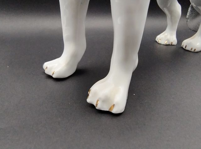 Cane boxer in porcellana vintage