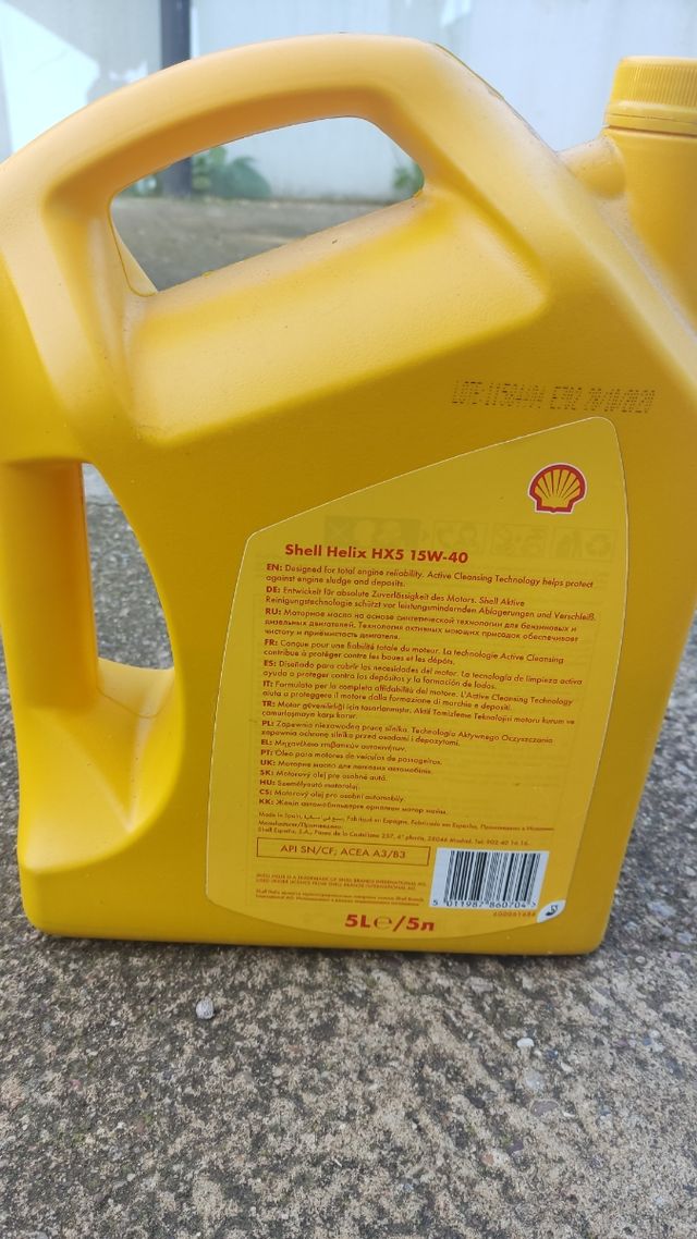 Aceite coche 15w 40 Shell