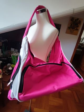 Borsone da palestra fucsia e bianco
