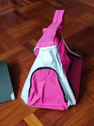 Borsone da palestra fucsia e bianco