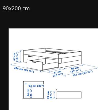 2 x 25€cajones  cama brimnes ikea