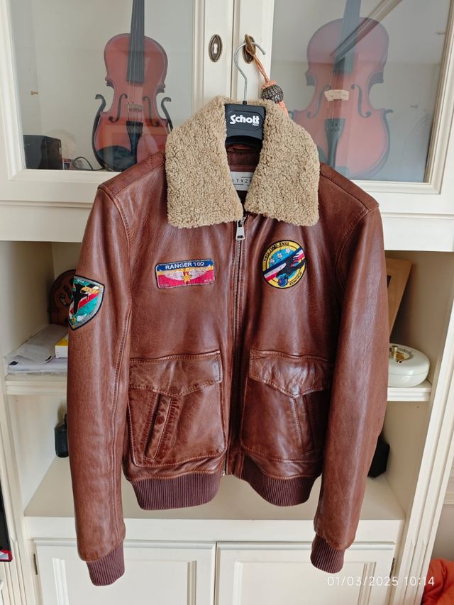 CAZADORA DE CUERO HOMBRE