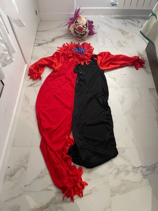 Disfraz de Payaso Terrorífico Halloween (Talla L) + Máscara Realista