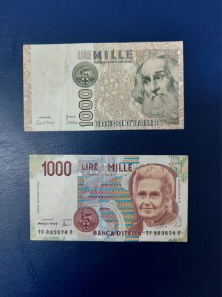 Italia, 2 billetes circulados.