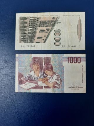 Italia, 2 billetes circulados.