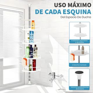 Estantería de baño telescópica esquinera