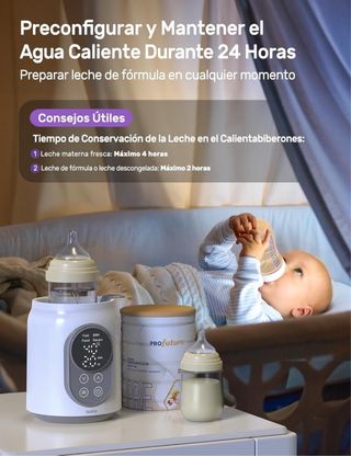 Calienta biberones control inteligente temperatura