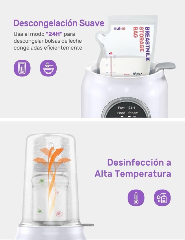 Calienta biberones control inteligente temperatura