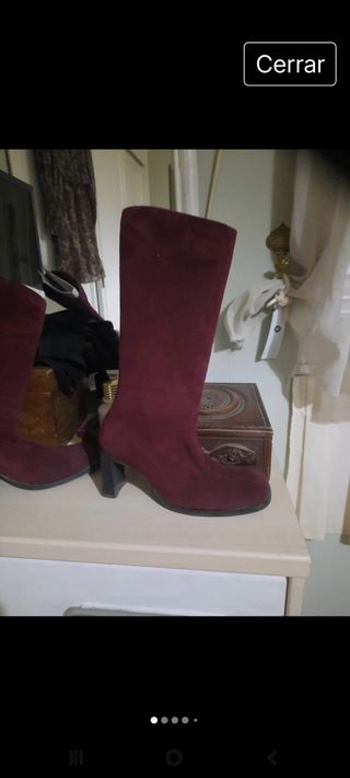 Botas antelina burdeos 37