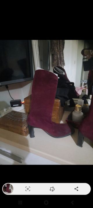 Botas antelina burdeos 37
