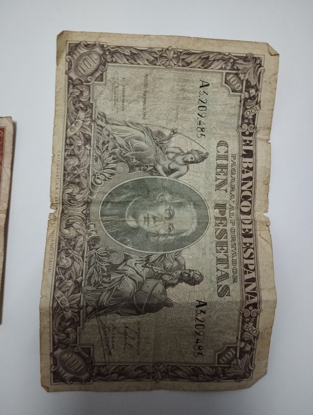Billete de peseta en condiciones de conservación.