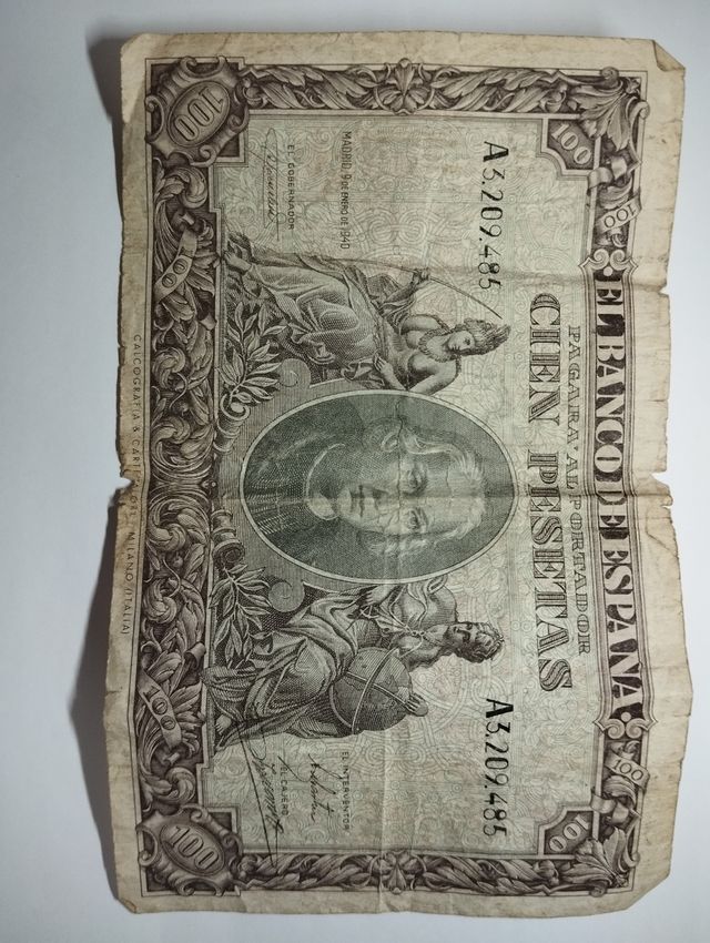 Billete de peseta en condiciones de conservación.