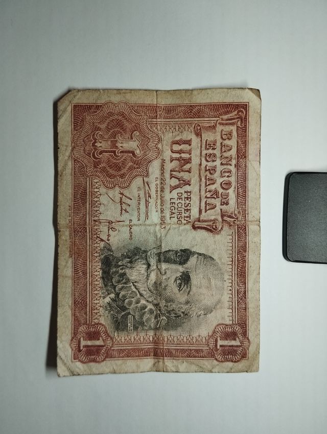 Billete de peseta en condiciones de conservación.