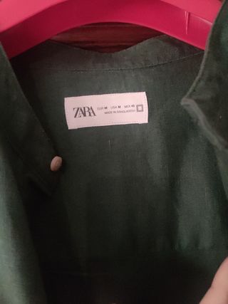 Camisa verde hombre lino