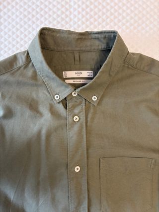 Camisa hombre verde mango