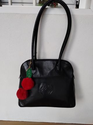 Bolso cuero negro Haity.
