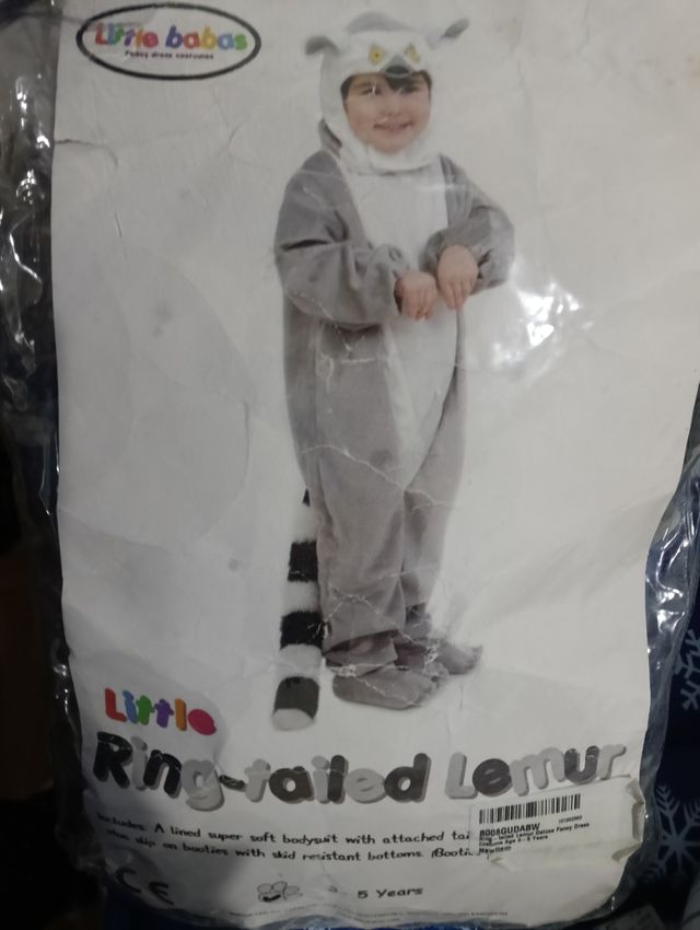 Disfraz lemur 3 a 5 ños 104 cm